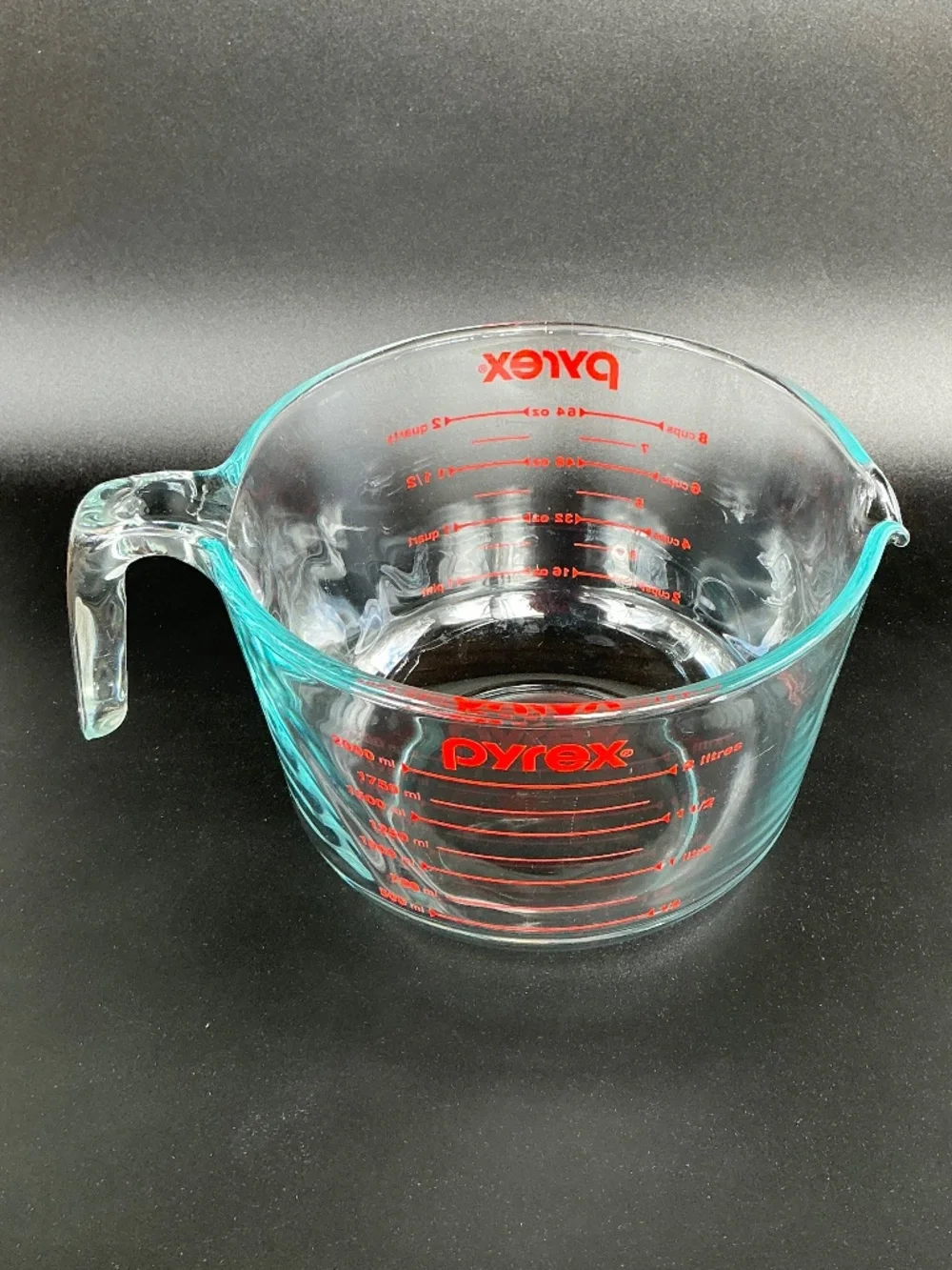 Pyrex 8 Cup 2 Qt Glass Measuring Cup Red Lettering USA No Chips Cracks - Picture 10 of 14